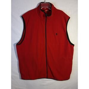 Izod Vest Men's XXL Red Fleece Full Zip Soft Touch Pockets